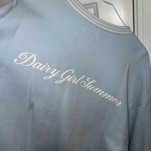 Light Blue Sweatshirt with Embroidery Dairy Boy
